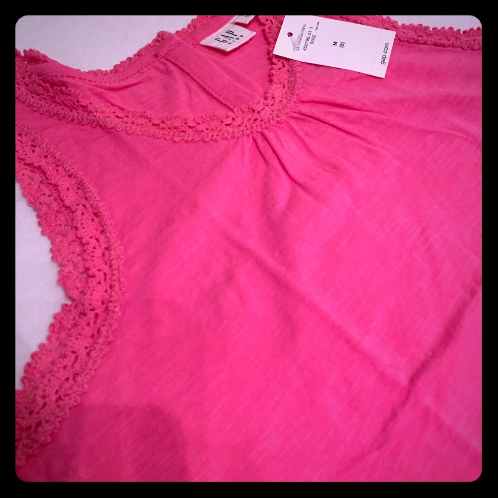 NWT GAP Tank top w crochet detail Size 8
